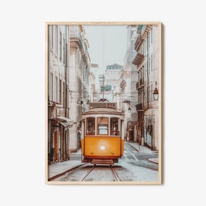 Yellow Cable Car Colorful Poster Print, Yellow Cable Car Photo Wall Art, Wall Art Boho Decor, Photography Poster Print, Colorful Wall Art