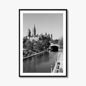Ottawa Photo Poster Print, Ottawa Black and White Wall Art, Ottawa Wall Photography, Ottawa Travel, Ottawa Map Poster