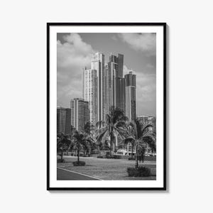 Panama Stadt Foto Poster Druck Panama, Panama Stadt Schwarz Weiß Wand Kunst, Panama Stadt Fotografie, Panama Stadt Reise, Karte Poster