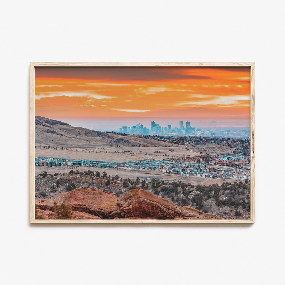 Boulder Colorful Poster Print Horizontal, Boulder Photo Wall Art, Boulder Decor, Boulder Travel