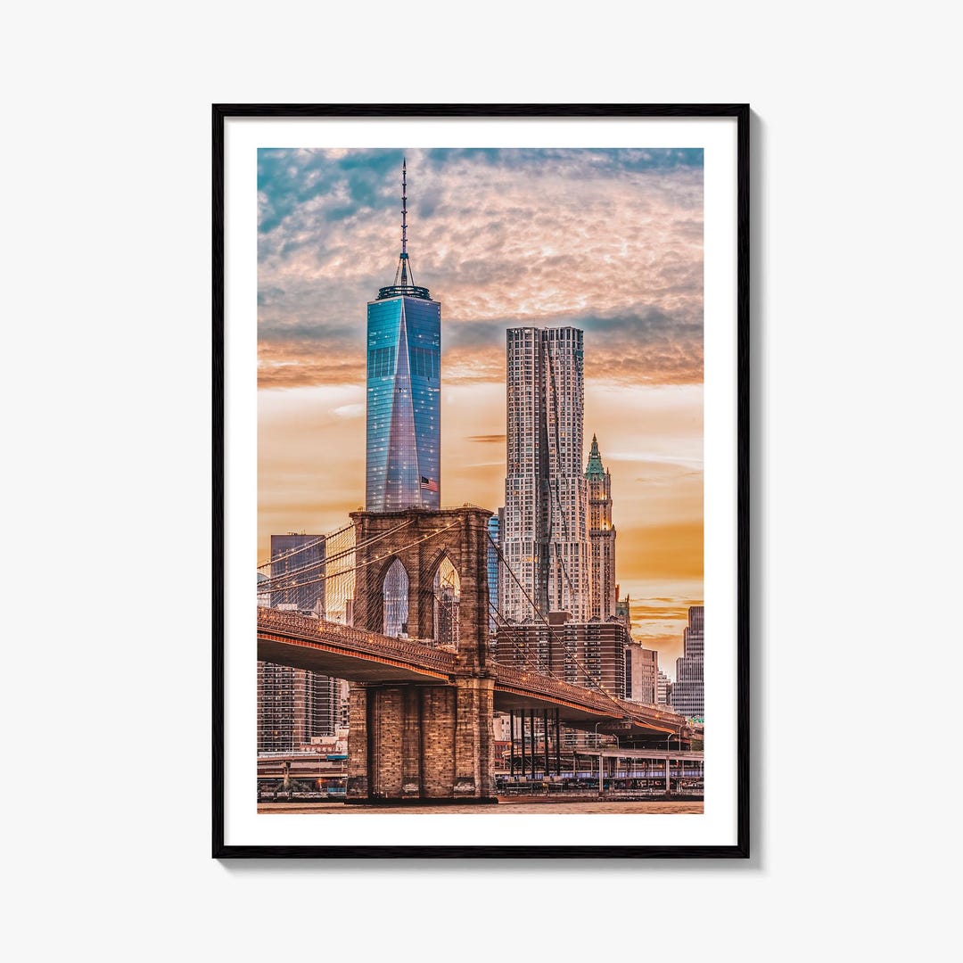 New York City Skyline Fine Art Photo Print, Brooklyn Bridge, NY, Wall ...