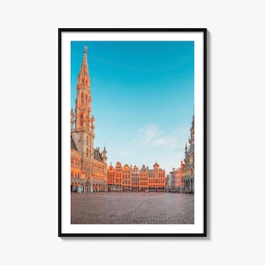 Impression d'affiche colorée de Bruxelles n° 1, art mural photo de Bruxelles, décoration de Bruxelles, impression de voyage à Bruxelles, affiche de plan de Bruxelles, plan de la ville