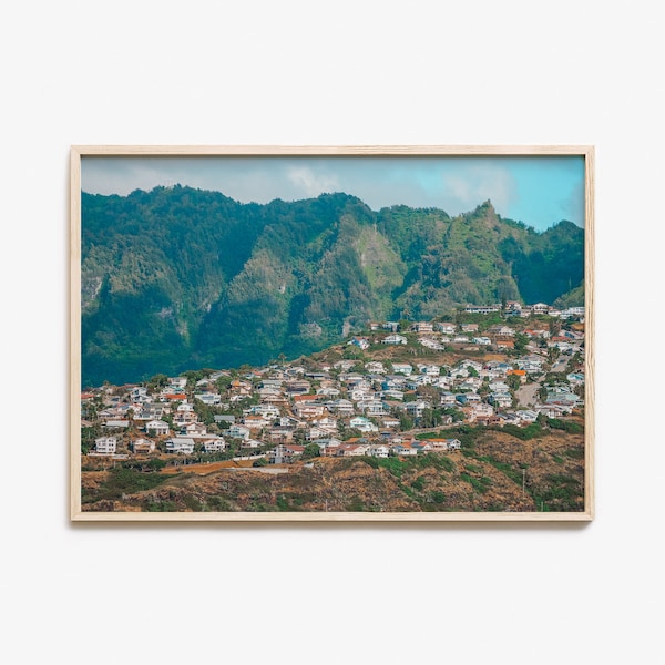 O‘ahu Colorful Poster Print Horizontal, Oahu Photo Wall Art, Oahu Wall Decor, Oahu Travel Print, Oahu Street Map Poster, City Map