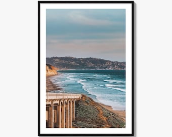 Torrey Pines Fine Art Photo Print, San Diego California Bridge Wall Decor Poster