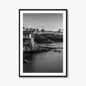 Maui Foto Poster Druck Nr. 3, Maui Schwarzweiß Wandkunst, Maui Wand Fotografie, Maui Reise, Maui Karte Poster