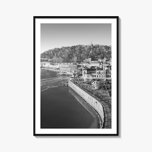 San Sebastian Photo Poster Print, San Sebastián Black and White Wall Art, San Sebastian Wall Photography, Travel, Map Poster