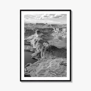 Lake Powell Foto Poster Druck, Lake Powell Schwarz und Weiß Wandkunst, Lake Powell Fotografie, Lake Powell Reise, Karte Poster