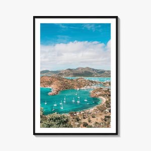 アンティグア・バーブーダのカラフルなポスタープリント、アンティグア・バーブーダの写真ウォールアート、ウォールデコ、旅行プリント、ストリートマップポスター、シティマップ