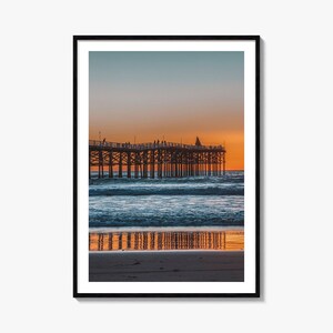 Mission Beach San Diego Bunt Poster Druck, Mission Beach San Diego Foto Wandkunst, Wand-Dekor, Reise-Druck, Straßenkarte Poster, Stadtplan