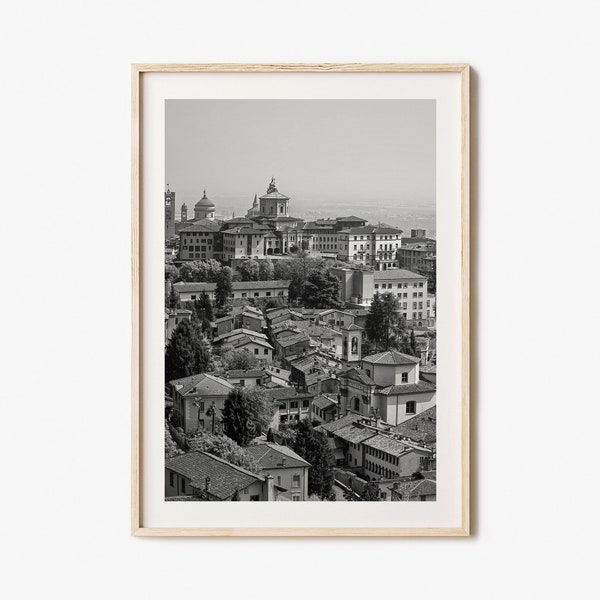 Bergamo Photo Poster Print, Bergamo Black and White Wall Art, Bergamo Wall Photography, Bergamo Travel, Bergamo Map Poster