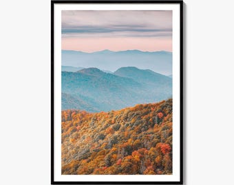 Konstfototryck av Great Smoky Mountains nationalpark, Tennessee-affisch, väggdekoration