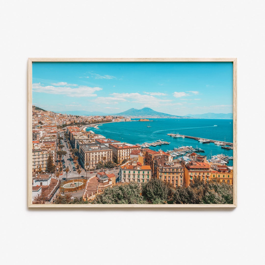 Naples Colorful Poster Print Horizontal Italy, Naples Photo Art, Naples
