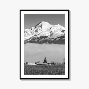 Mount Baker Black and White Fine Art Photo Print, North Cascades Washington Poster