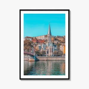 Lyon Buntes Plakat, Lyon Foto Wandkunst, Lyon Wanddekor, Lyon Reisedruck, Lyon Straßenkarte Poster, Stadt Karte