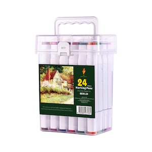 Dual Tip Alcohol Markers: 24 Color Set - Color Coded for Art & Design