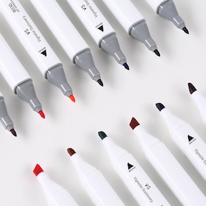 Pennarelli colorati a doppia punta, a base di alcol, codifica a colori, colori assortiti, inchiostro a lunga durata, scuola, arte