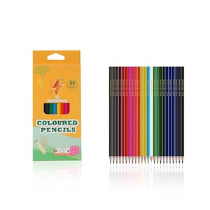 24 Colors Pencils Drawing Sketching Coloured Pencils Professional Grade Vibrant Coloring Pens Kit