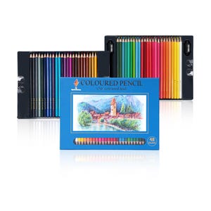 48-Colour Drawing Sketching Coloured Pencils Professional Grade Vibrant Coloring Pens Kit