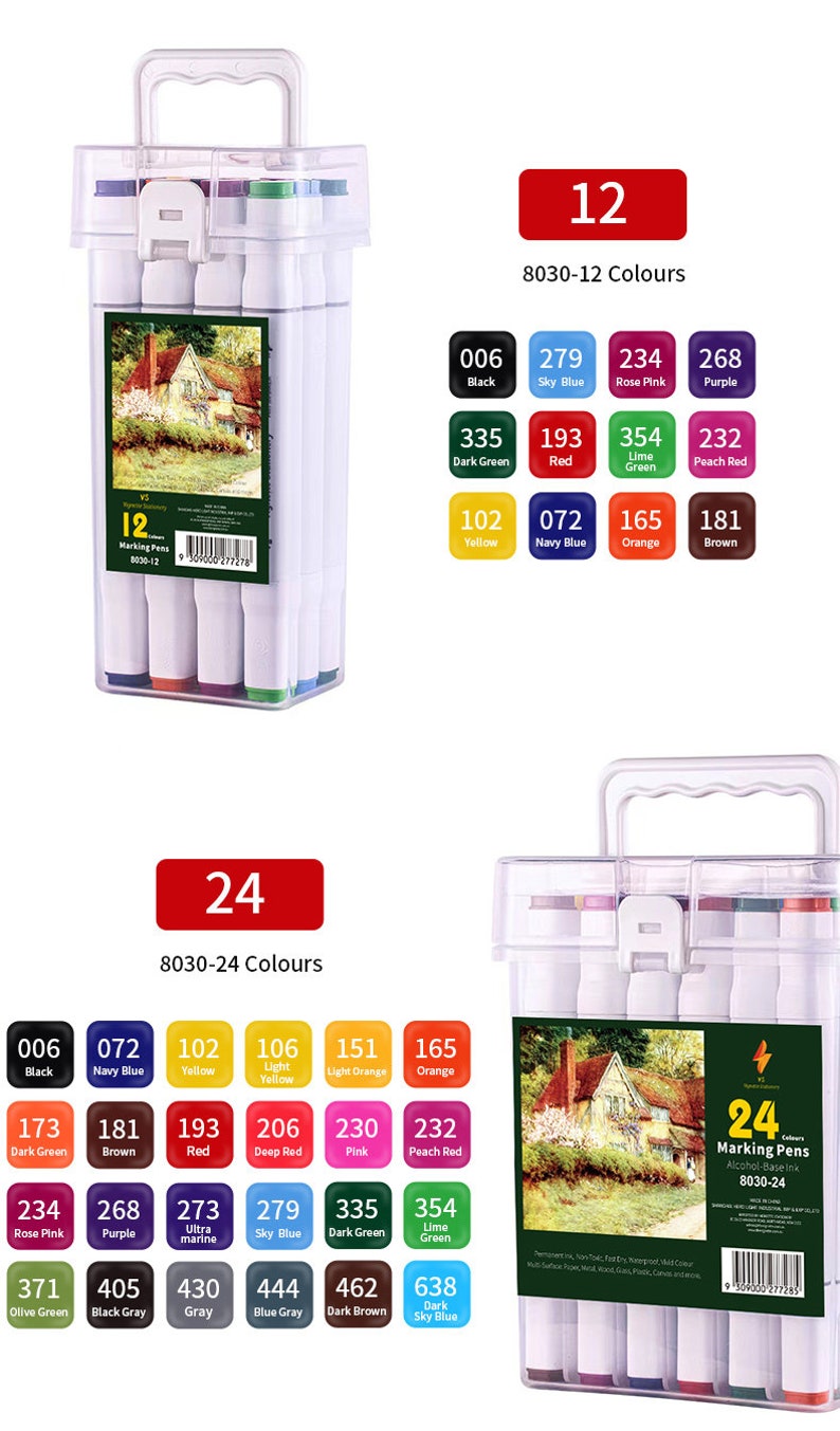 Colour Markers Dual Nibs Alcohol Base Colour Coding Assorted Etsy