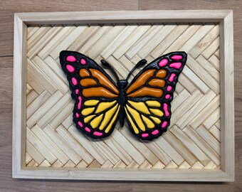 3D Monarch Butterfly Wood Wall Art: Handcrafted Home Decor