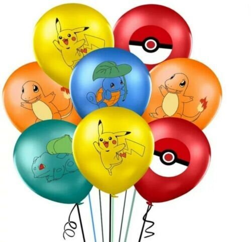 Pokemon Balloons Pokemon Party Supplies Pokemon Birthday Party Favors 10 pcs Latex Balloons Free Shipping
