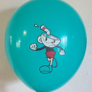 Cuphead and Mugman Balloons Cuphead and Mugman Party Supplies Cuphead Mugman Birthday Party Favors - 12 pcs. Latex Balloons Free Shipping