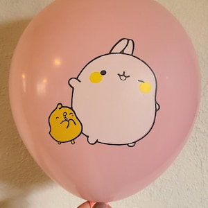 Molang Balloons Molang Party Supplies Molang  Birthday Party Favors - 12 pcs. Latex Balloons Free Shipping
