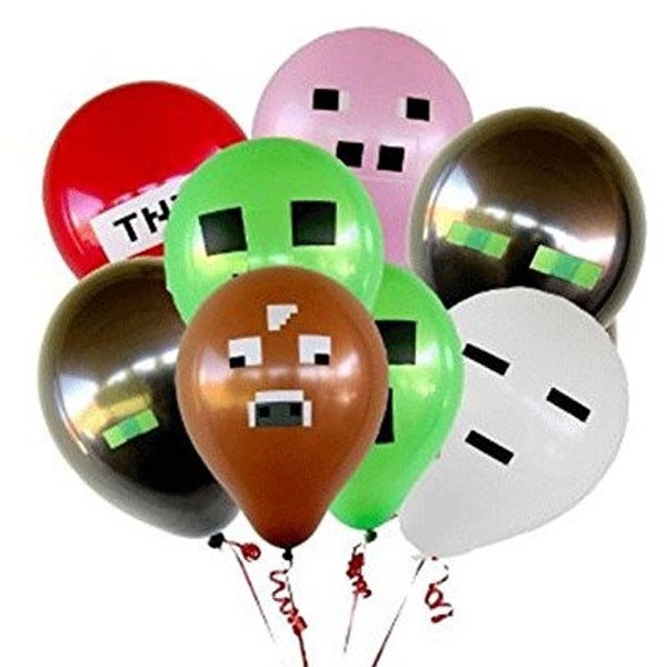 Block Balloons Block Party Supplies Block Birthday Party Favors - 12 pcs. Latex Balloons Free Shipping