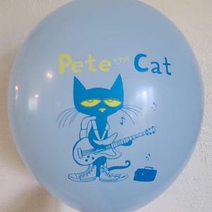 Pete the Cat balloons Pete the Cat Party Supplies Pete the Cat Birthday Party Favors - 12 pcs. Latex Balloons Free Shipping