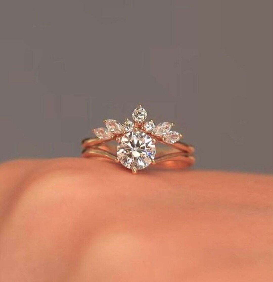 Moissanite Full Eternity Ringwedding Set 925 Sterling Silver Etsy