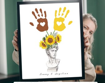 Sunflower Handprint Teacher Gift, DIY Craft (Digital Download)