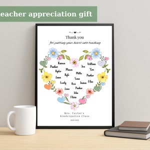 Cadeau personnalisé de remerciement du professeur offert par les étudiants. Cadeau de remerciement personnalisé pour enseignant Téléchargement numérique imprimable. Cadeaux de la classe pour le professeur