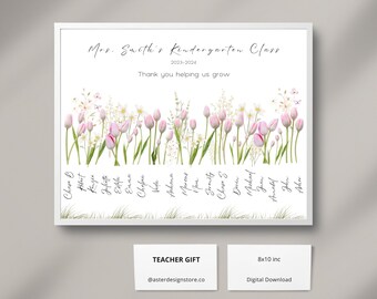 Personalized Teacher Appreciation Gift: Tulips Keepsake Thank You, back to school