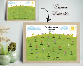 Personalized Teacher Appreciation Gift: Helping Us Grow, Class Keepsake (Digital Download)