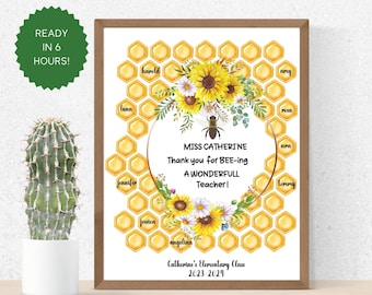 Personalized Teacher Appreciation Gift: Bee Theme Keepsake back to school, helping us grow