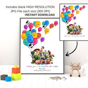 Personalised class gift with names, Thank you, end of year gift, teacher appreciation gift, class gift, toys story, canva, graduation