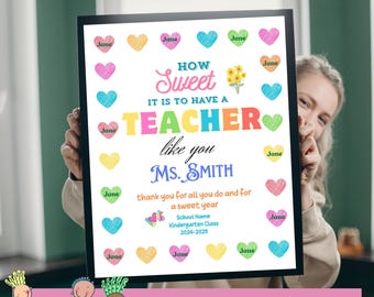 Personalized Teacher Appreciation Gift, Printable Class Keepsake, back to school