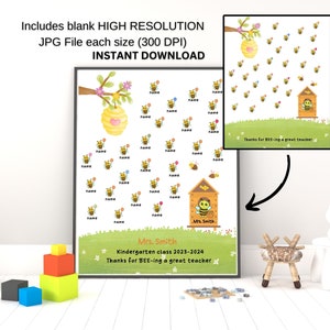 Regalo di classe personalizzato con nomi, ringraziamento insegnante, regalo di fine anno, regalo di apprezzamento per l'insegnante, laurea, ritorno a scuola