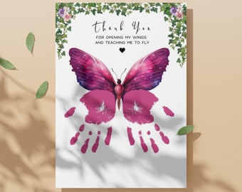Butterfly Handprint Teacher Appreciation Gift: DIY Kid Craft (Digital Download)