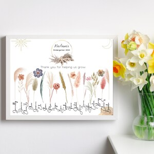 Leraar waardering cadeau van klas, gepersonaliseerd leraar cadeau, terug naar school cadeau, leraar waardering bohem cadeau, canvas, afstuderen