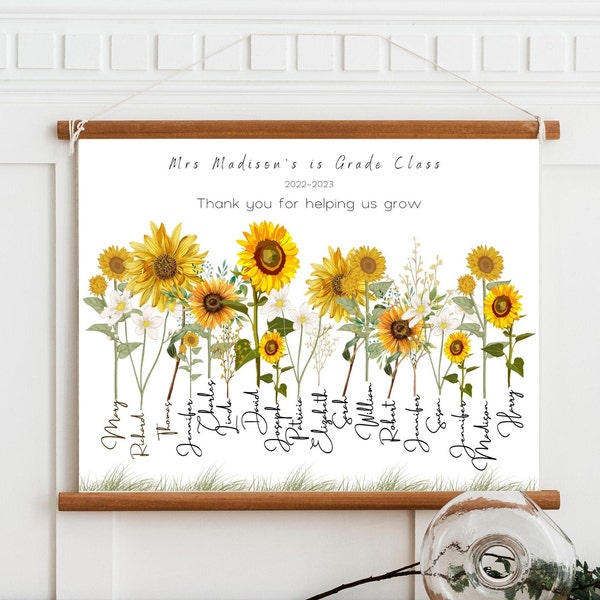 Teacher Appreciation Gift from Class, Personalized teacher print, back to school, Teacher Appreciation Gift, helping us grow, thank you