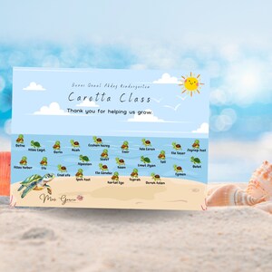 Regalo di apprezzamento per l'insegnante dalla classe / Regalo personalizzato per l'insegnante / Regalo Caretta / Regalo di apprezzamento per l'insegnante che ci aiuta a crescere grazie, Canva