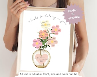 Personalized Teacher Class Gift Print: Flower Bouquet Keepsake (Digital Download)