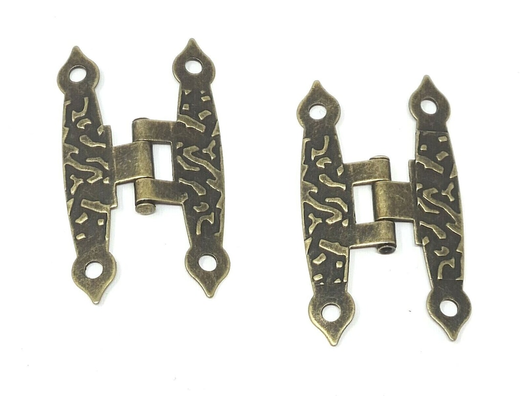 Pair of Hammered Hinges Jewellery Box Lid Aged Antique Bronze Colour C034 Etsy
