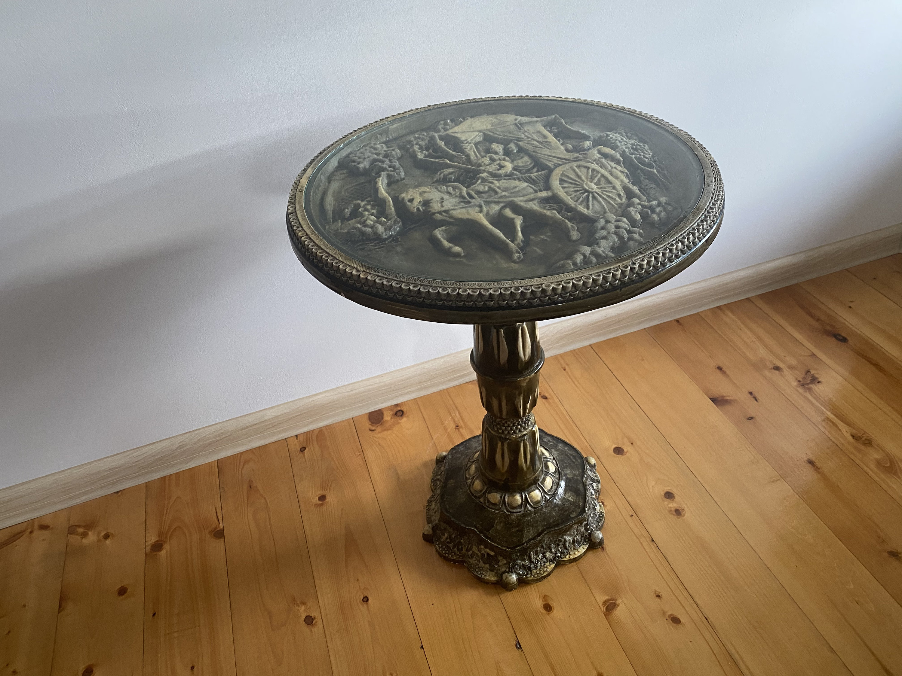 Round Coffee Table Antique Bone Resin Table Autentic Etsy