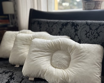S size Pillow, 100% Cotton Cover Ergonomic Sleeping Pillow, Neck Support, Orthopedic, Washable, Hypoallergic, 40 x 60 cm (16 x 23 inches)