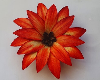 Victorious Fire - Wooden flower single piece 14cm x 6cm with magnet