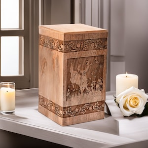 Personalized Tree of Life Cremation Urn: Rosewood Memorial Keepsake Box