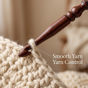 Rosewood Crochet Hook Set: 15 Wooden Yarn Hooks with Optional Bowl & Stand image 11