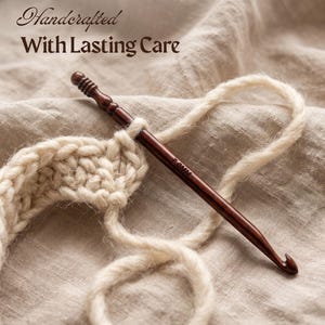 Rosewood Crochet Hook Set: 15 Wooden Yarn Hooks with Optional Bowl & Stand image 15